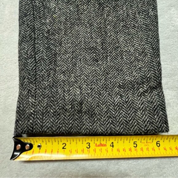 Babaton Pull On Dark Grey Herringbone Wool Blend Lined Ankle/Cropped Dress Pants - Picture 14 of 14
